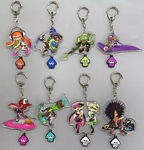中古】雑貨 全8種セット イカすラバーつきアクリルキーホルダー