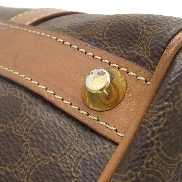 セリーヌ CELINE ボストンバッグ マカダム PVC レザー ブラウン  