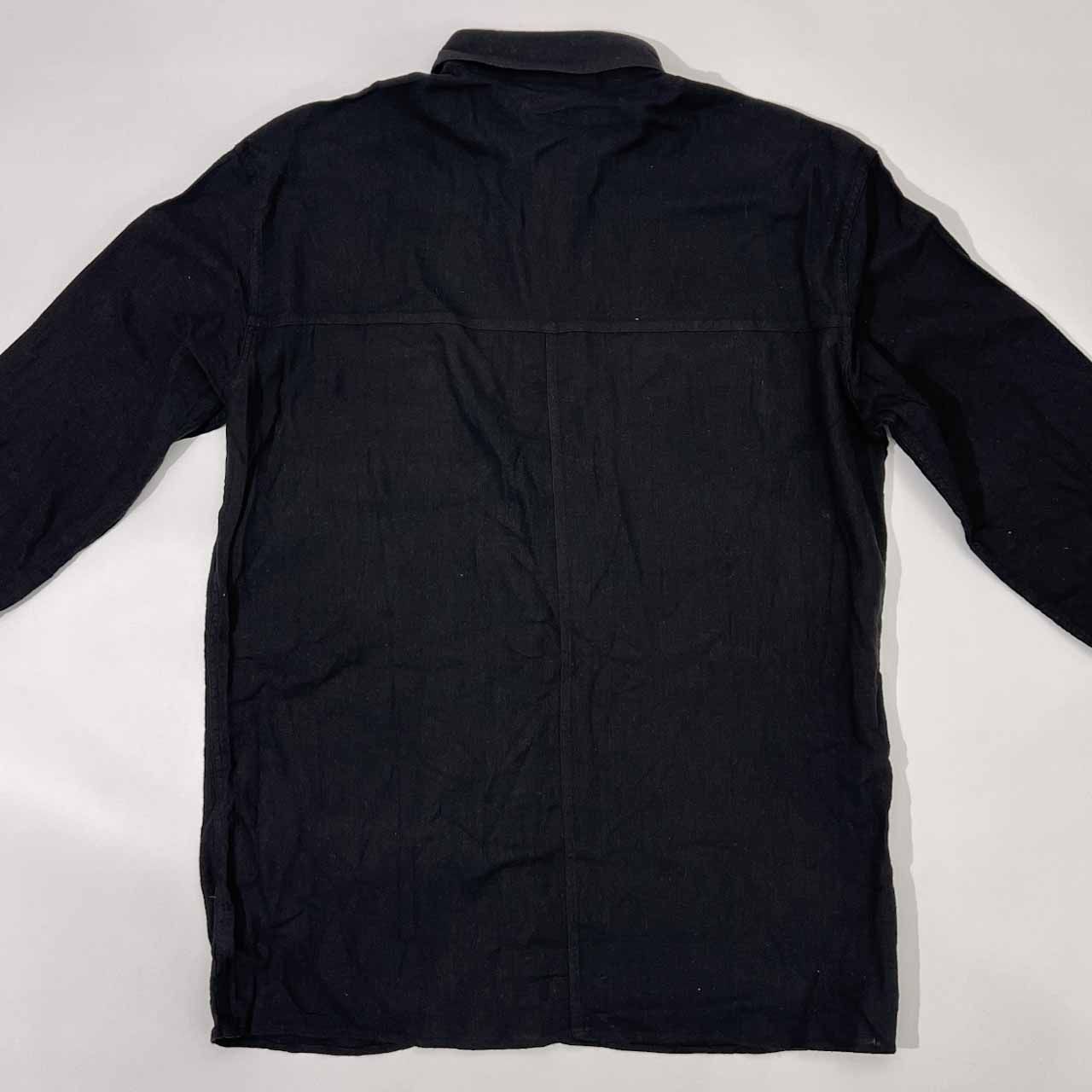 イタリア製 BLACK&WHITE ブラック＆ホワイト 長袖シャツ 44/ブラック