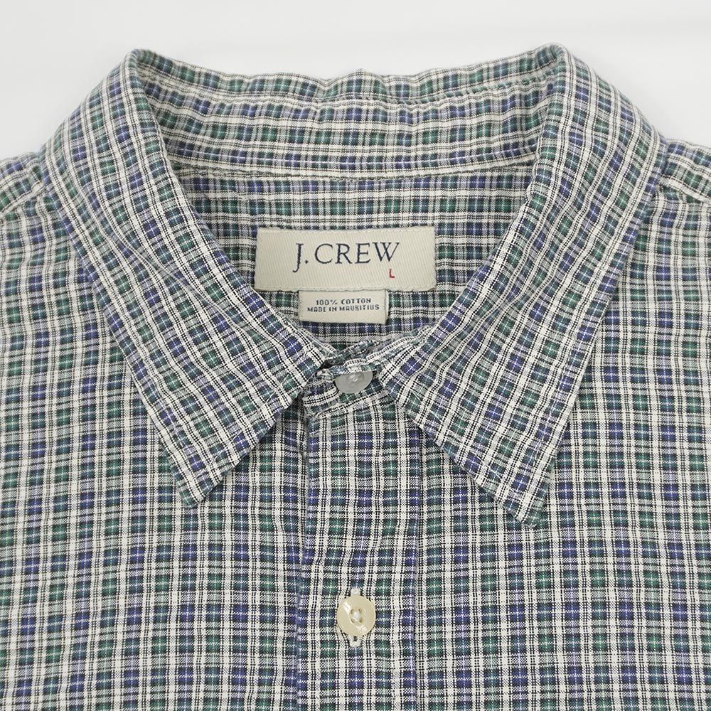 J.CREWジェイクルー 半袖リネンコットンマドラスチェック柄BD