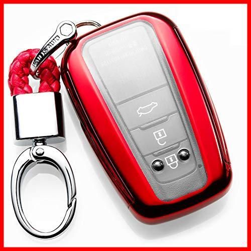 【送料無料】トヨタ スマート キーケース キーカバー キーホルダー 汚れ、傷防止 落ちにく 金属光沢 鍵を保護 オシャレ 高級 TPU シリコン Toyota C-HR 新型 クラウン 50系 プリウス 70カムリ 等に