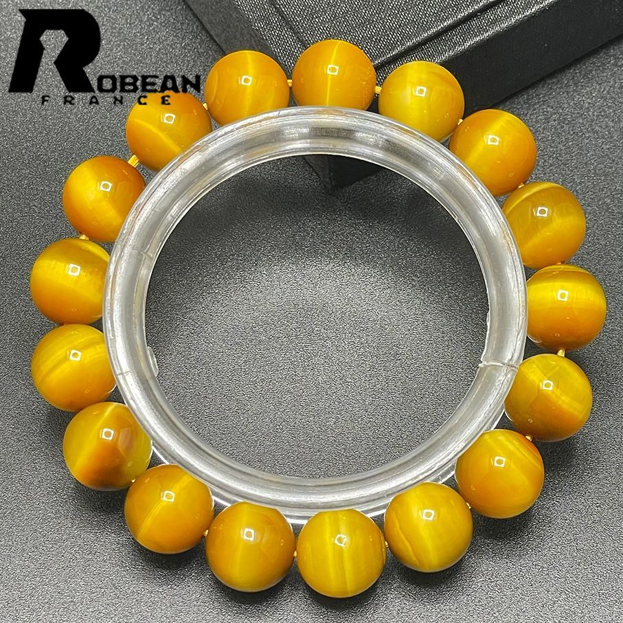 在庫切れ 高級 EU製 定価5万円☆ROBEAN・ゴールデンタイガーアイ☆ブレスレット