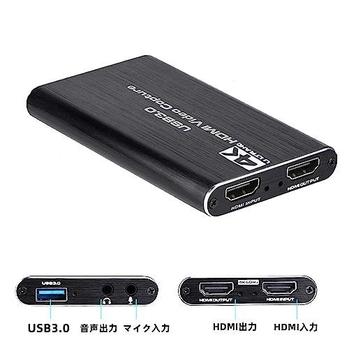 YFFSFDC 4K HDMI キャプチャーボード パススルー 60FPS USB3.0 ゲーム