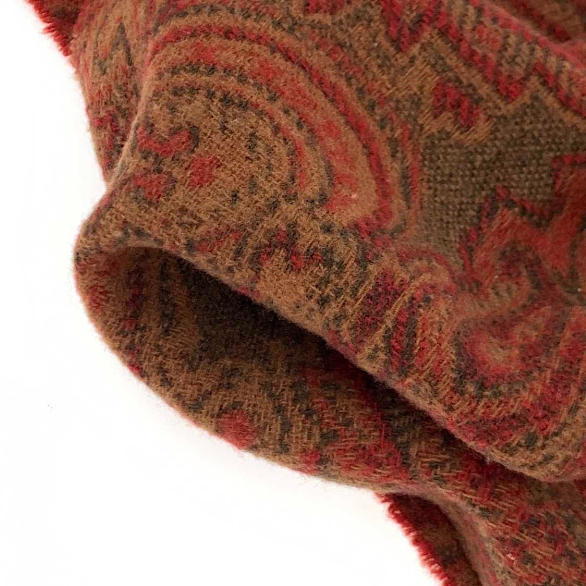 ETRO エトロ ストール 20135 ブラウン ペイズリー柄 Lin-Flax100