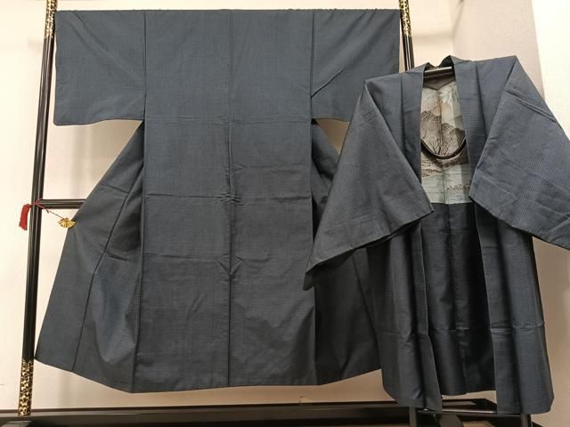 平和屋着物□男性 本場大島紬 アンサンブル 100亀甲 総詰め 正絹 逸品  