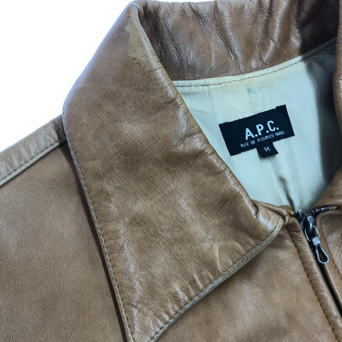 A.P.C. アーペーセー シングル レザージャケット サイズ:M ブラウン