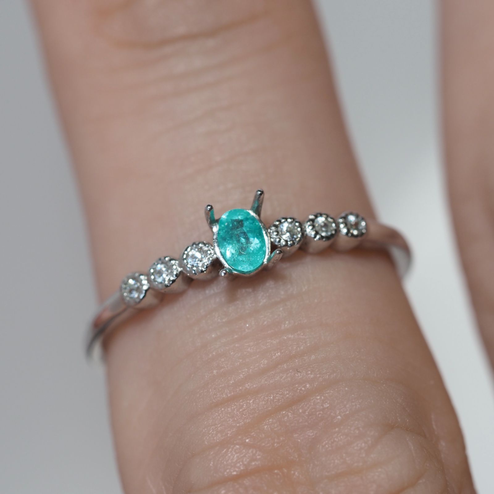パライバトルマリン ブラジル産 0.088ct リング k10 セミ