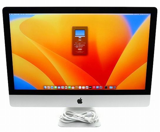 Apple iMac 27インチ Retina 5K 2017 Core i5-7500 3.4GHz 16GB 1TB(HDD)+28GB(APPLE SSD) Radeon Pro 570 macOS Ventura 中古