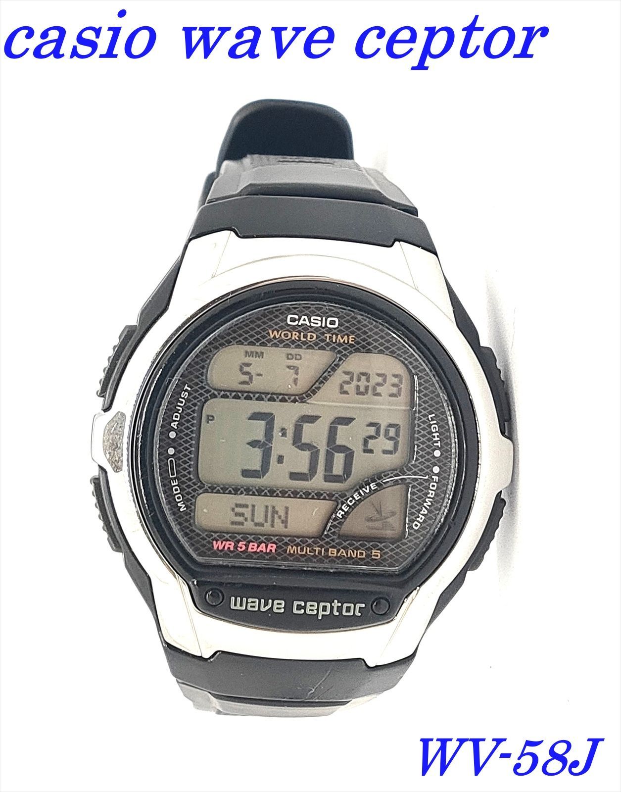 カシオ CASIO 電波腕時計 wave ceptor WV-58J 稼働品 (949-1) - メルカリ