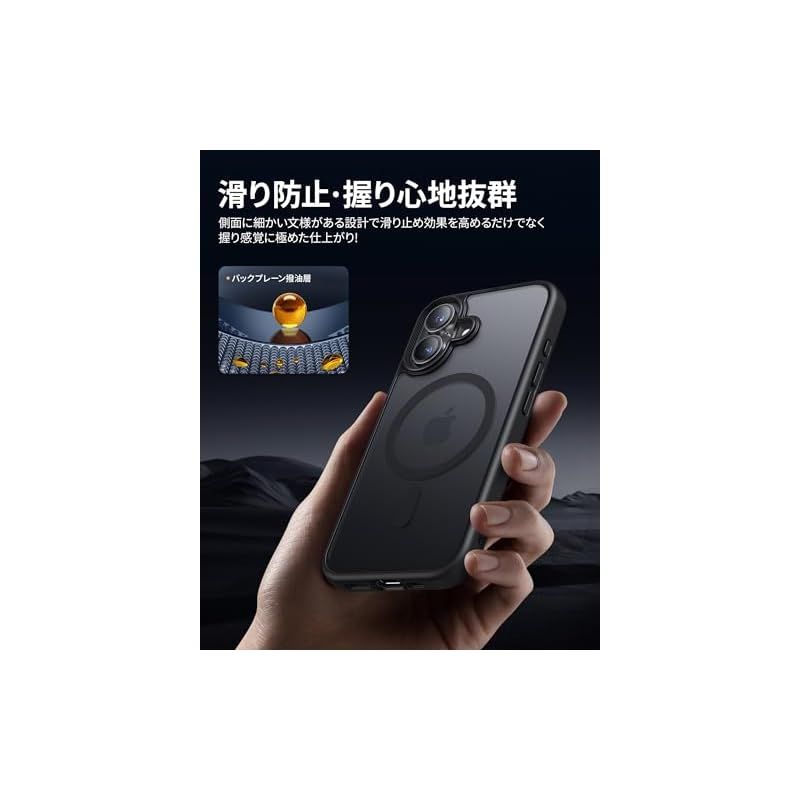 NIMASO iPhone16用 ケース ケース+カメラフィルム MagSafe対応 1枚