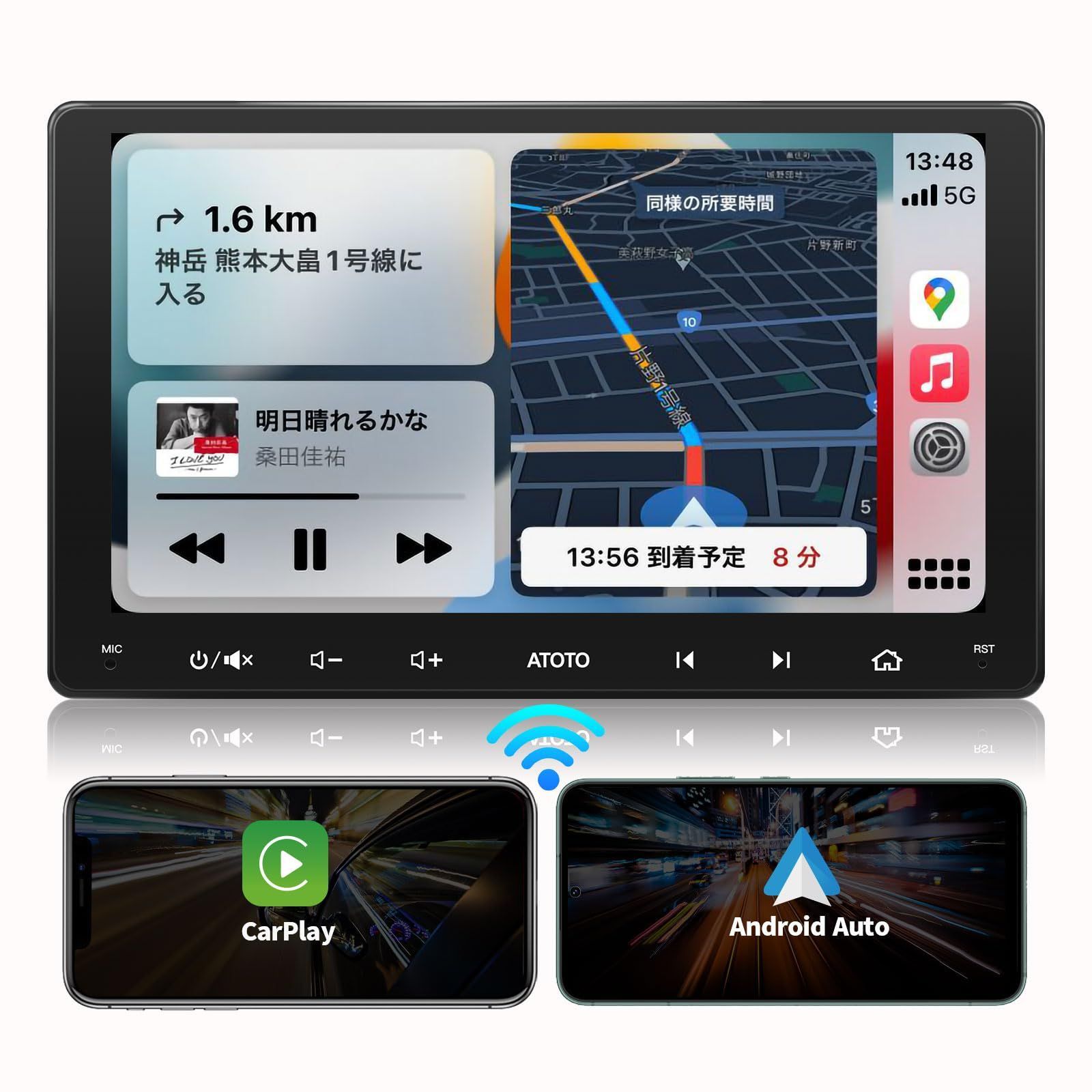 9インチ] ATOTO F7WE 2DIN オーディオカーナビ、1280*720 IPSディスプレイカーステレオ、ワイヤレスCarPlay＆Android  Autoワイヤレス、ミラーリンク、Bluetooth5.3ハンズフリー/オーディオ、AM/FM/AUX - メルカリ