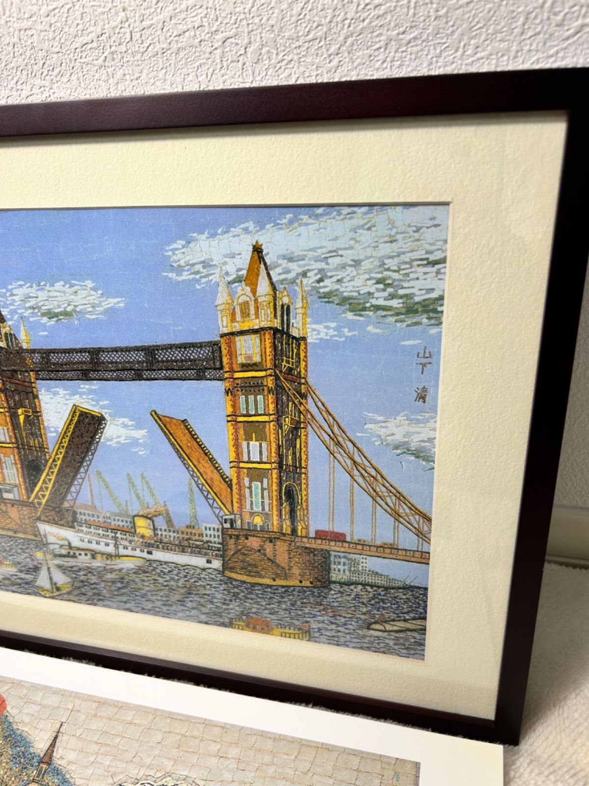 山下清 額装印刷画貼り絵 3点セット レア 希少 ロンドンのタワー
