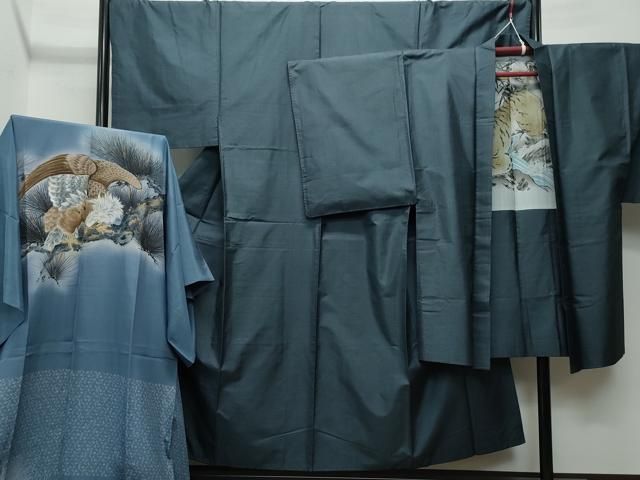 平和屋着物男性　本場大島紬　アンサンブル・長襦袢セット　100亀甲　正絹　逸品　CAAL0831vf