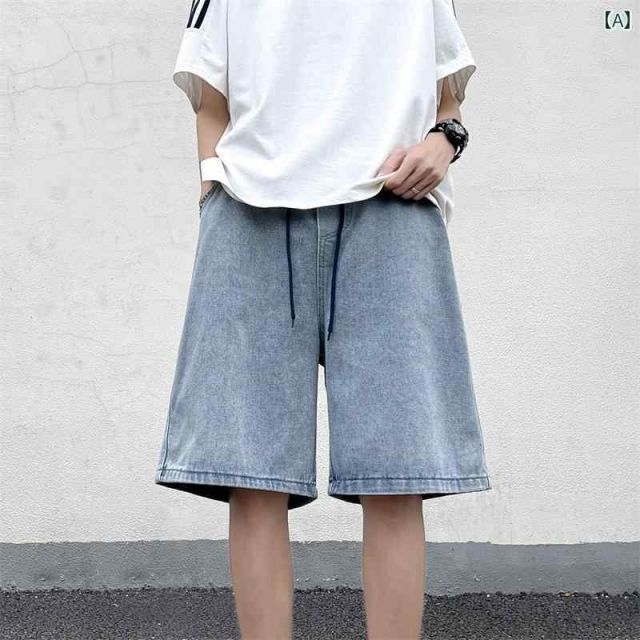 メンズ ファッション 服 男性用 オシャレ シンプル 大人 かっこいい 大きいサイズ ストリート 紳士服 アメリカン レトロ デニム パンツ 夏 ウォッシュ ミディアム パンツ ワイド レッグ