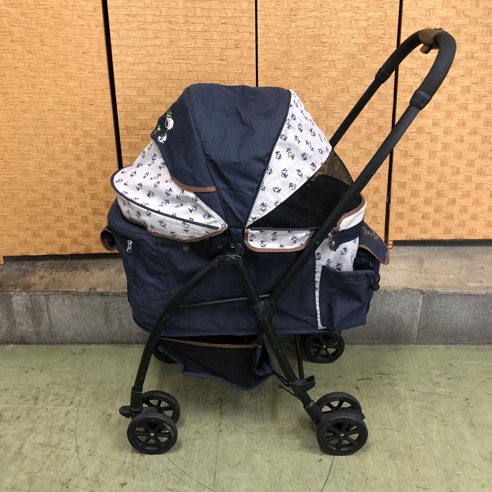 $ げ交渉 ペットパラダイス スヌーピー ペットカート ペットバギー 3WAYハンドフルカート