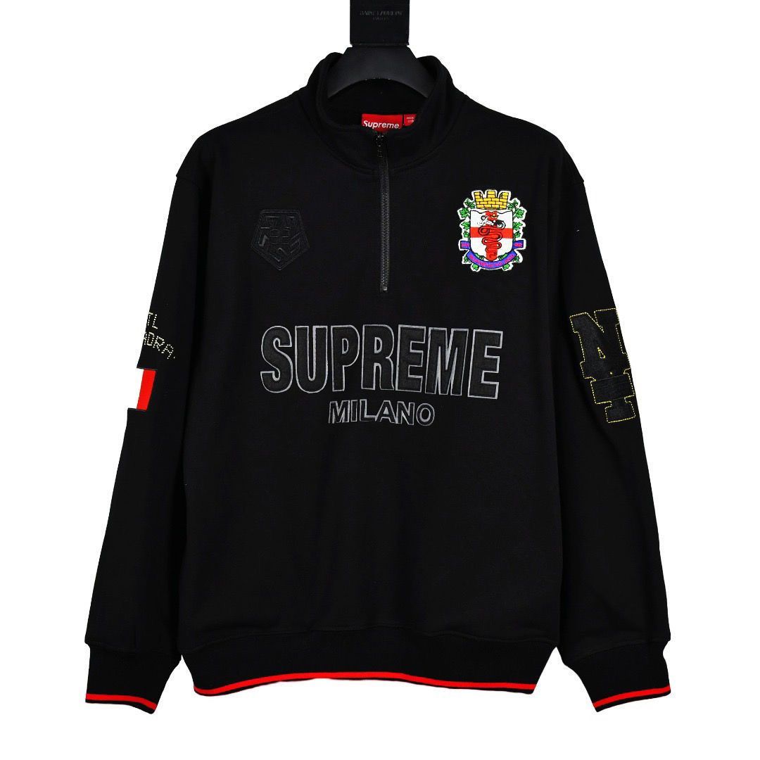 Supreme 22FW Milano Half Zip Pullover 裏起毛ハーフジップスウェット ブラック - メルカリ