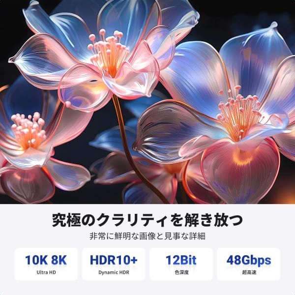 UGREEN 10K 8K HDMI 2.1 HDMIケーブル 5M 48Gbps 超高速 8K@60Hz 4K@240Hz 144Hz 120Hz