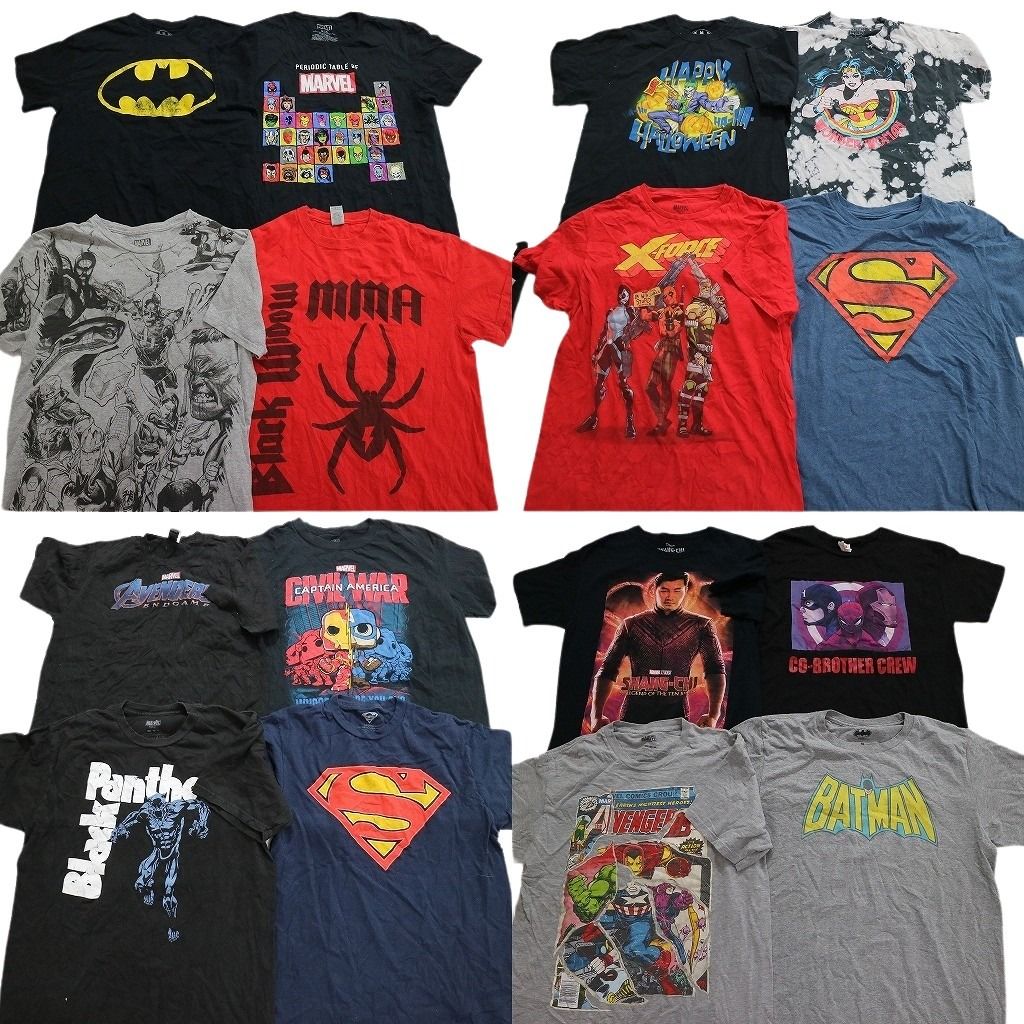 古着卸 まとめ売り マーベル DCコミック 半袖Tシャツ 16枚セット