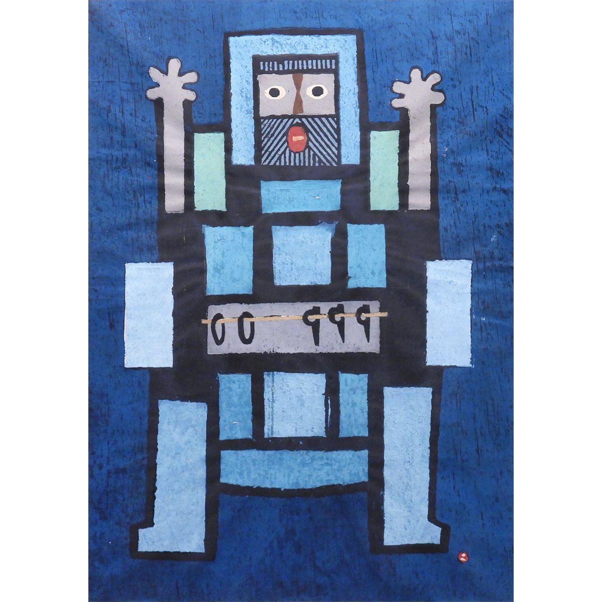 畦地梅太郎 登頂のよろこび 人物画 作家直筆サイン 木版画 山男シリーズ 代表作 大判作品 インテリア 絵画 げ交渉