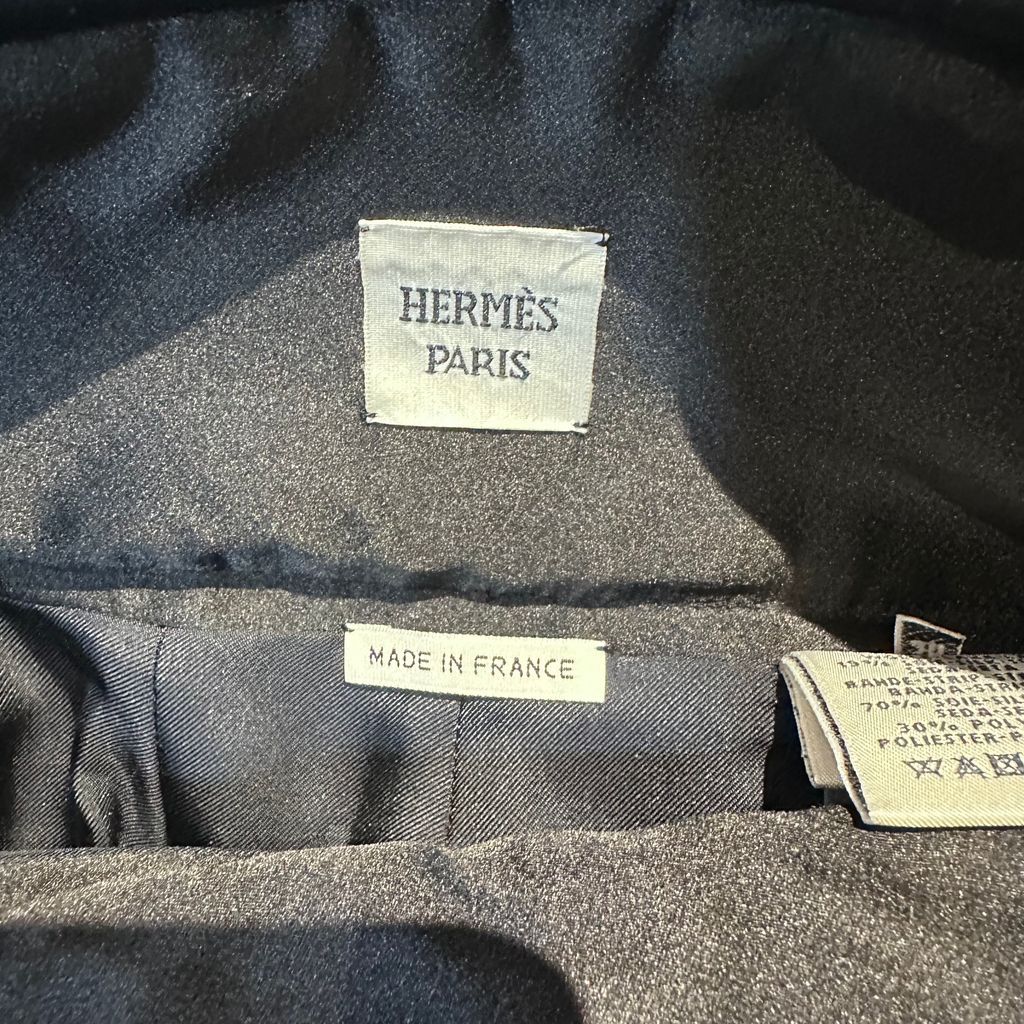 エルメス　パンツ　36 現行】HERMES エルメス ワイドスラックスパンツ ブラック size