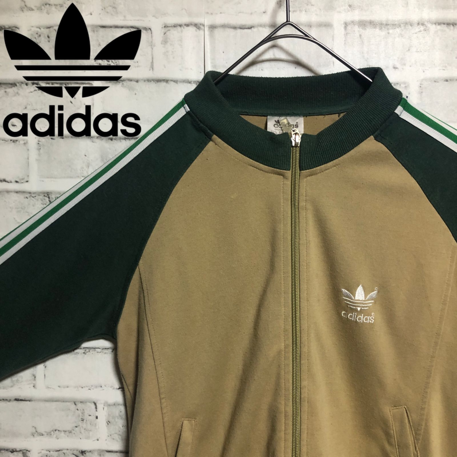 70s 80s adidas トラックジャケット ベージュ ブラウン-