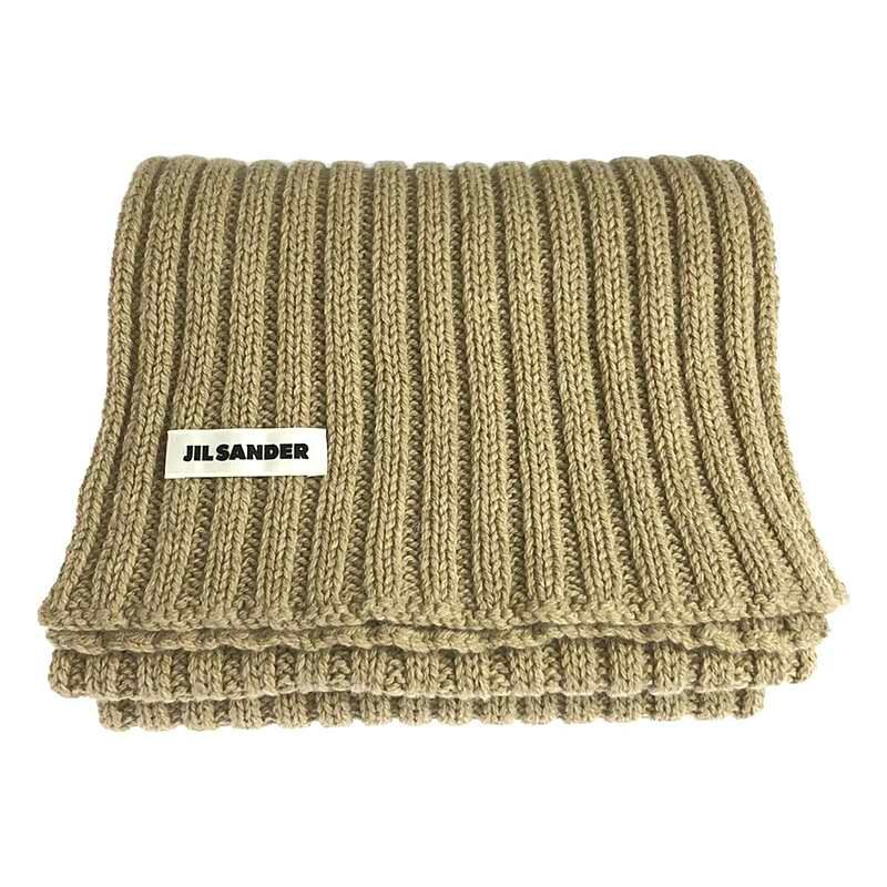 【美品】  JIL SANDER / ジルサンダー | 2022AW | リブ ストール マフラー / ユニセックス | ベージュ系 | メンズ 美品】 JIL SANDER / ジルサンダー | 2022AW | リブ ストール マフラー
