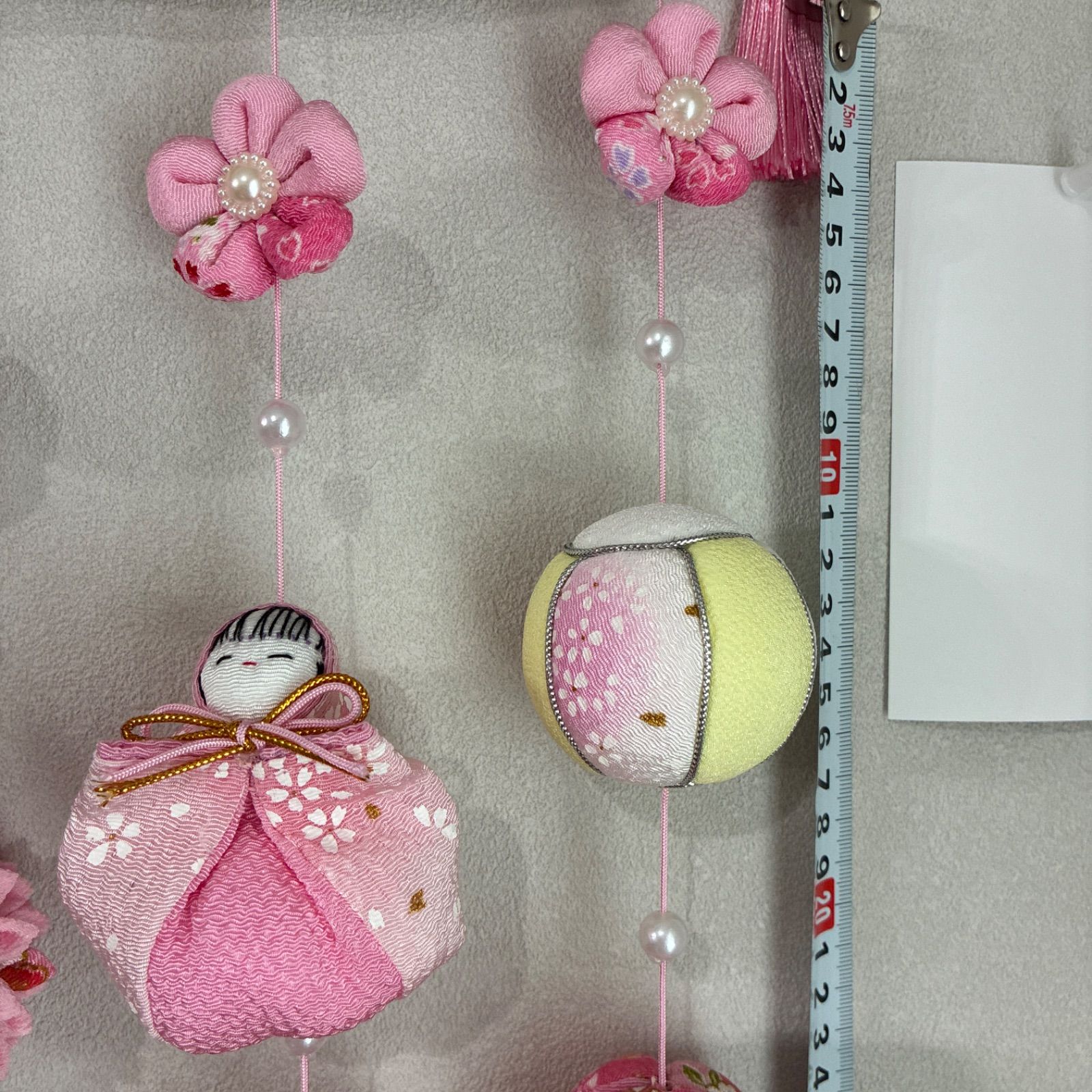 吊るし雛 ひな祭り 吊るし飾りハンドメイド OKBABY つるし雛 つるし飾り 吊るし飾り 天然木製台付 44cm