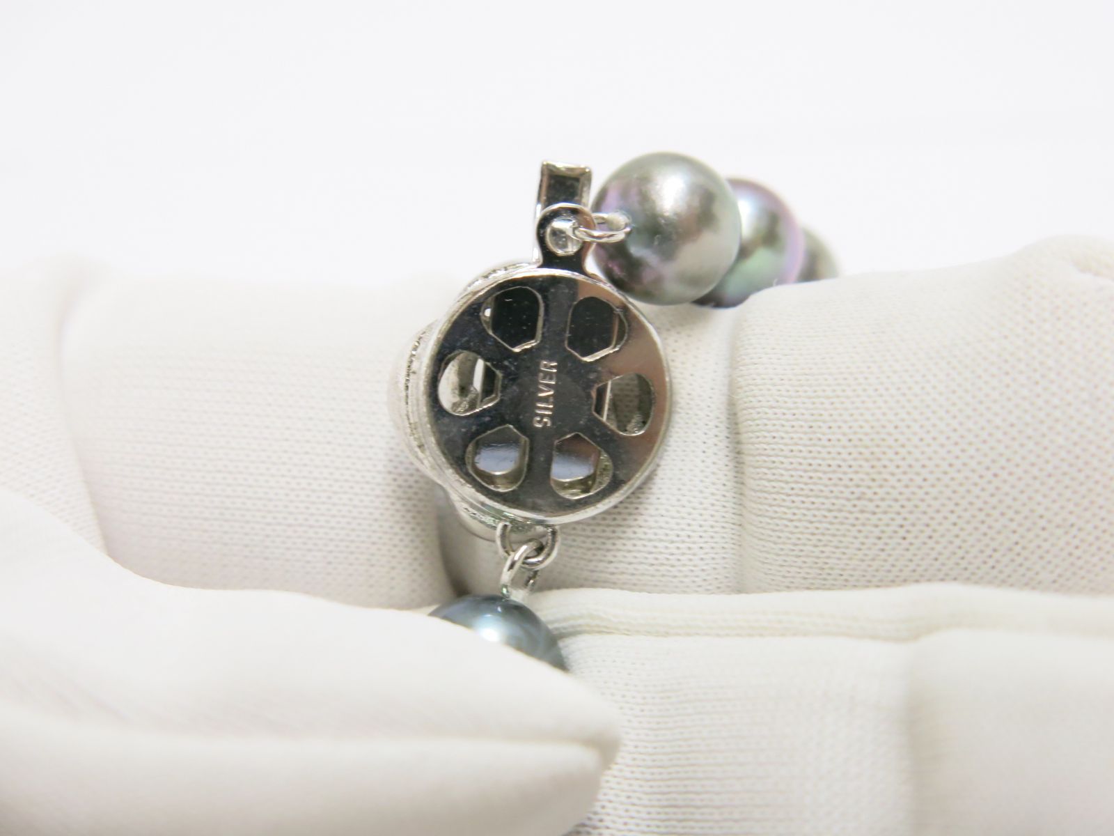 アコヤ真珠 シルバー染め ネックレス 7mm シルバー金具 18705706 