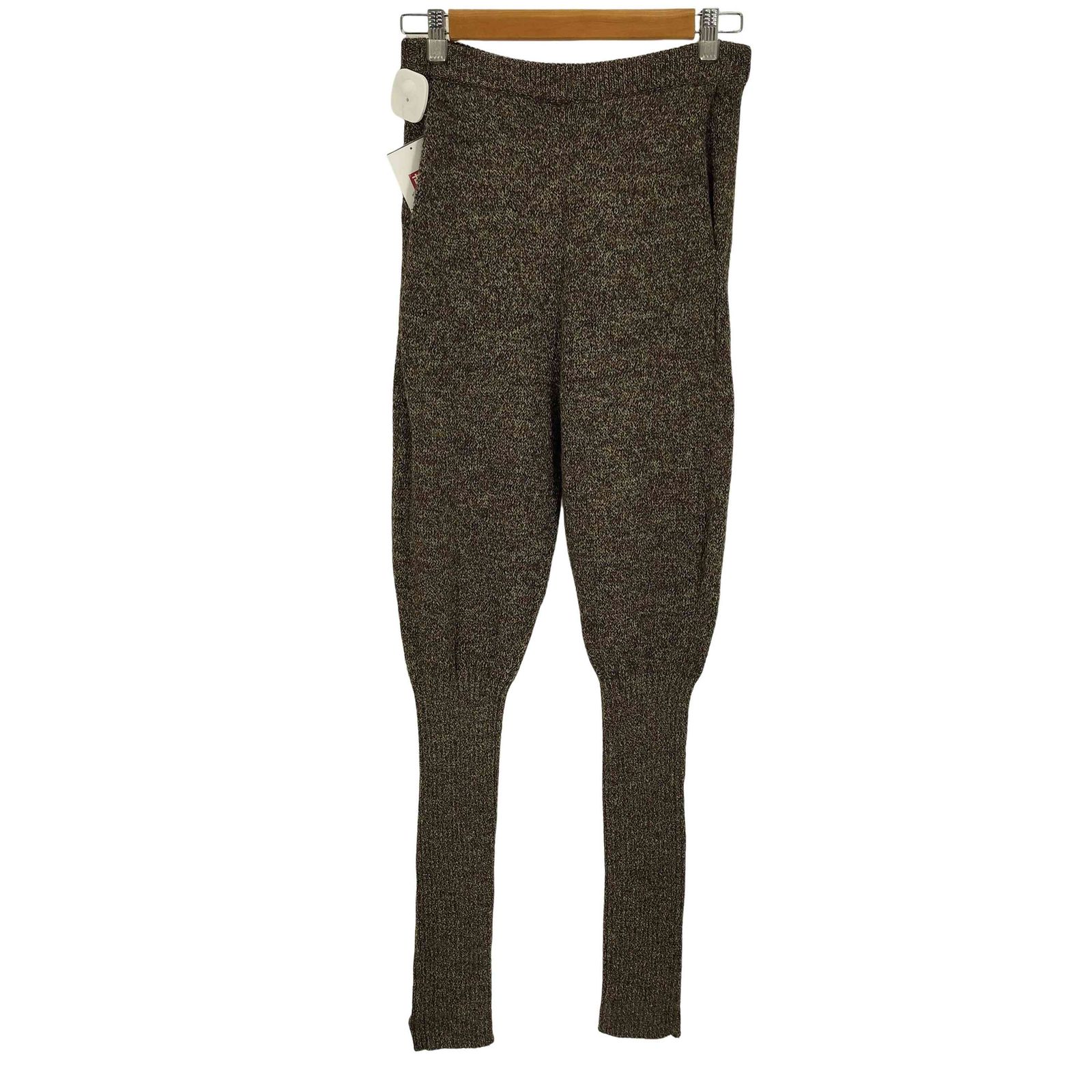 美品 BACCA ウールミックス ニットパンツ ブラウン 38 BACCA ウールミックスニットパンツサイズ38