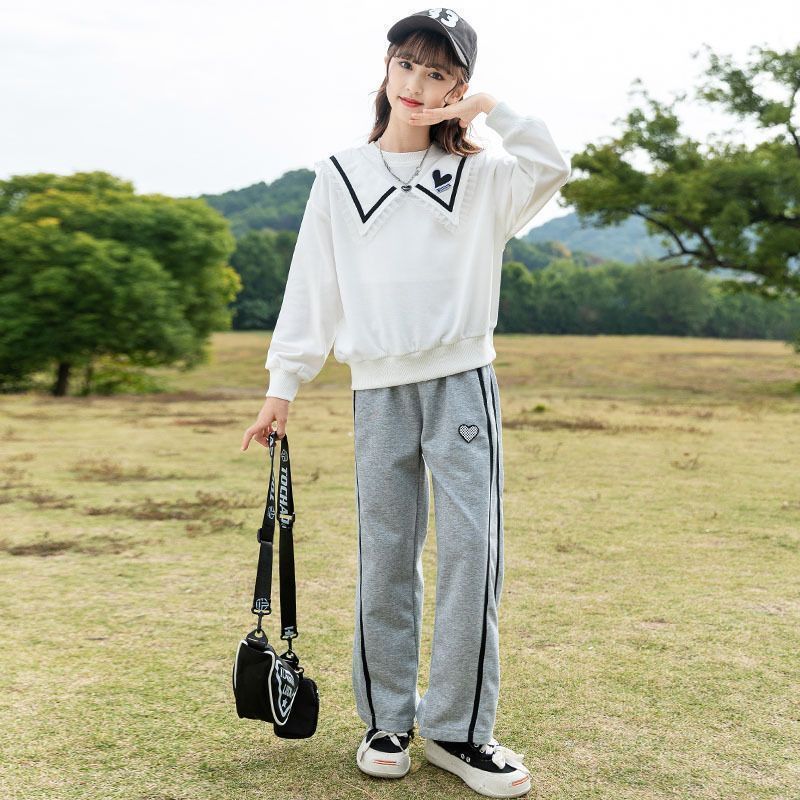 子供服 女の子 スウェット ジャージ 上下セット シャツ トップス ロングパンツ 点セット 運動着 セットアップ スポーツウェア ガールズ おしゃれ 春秋服HZQ3363