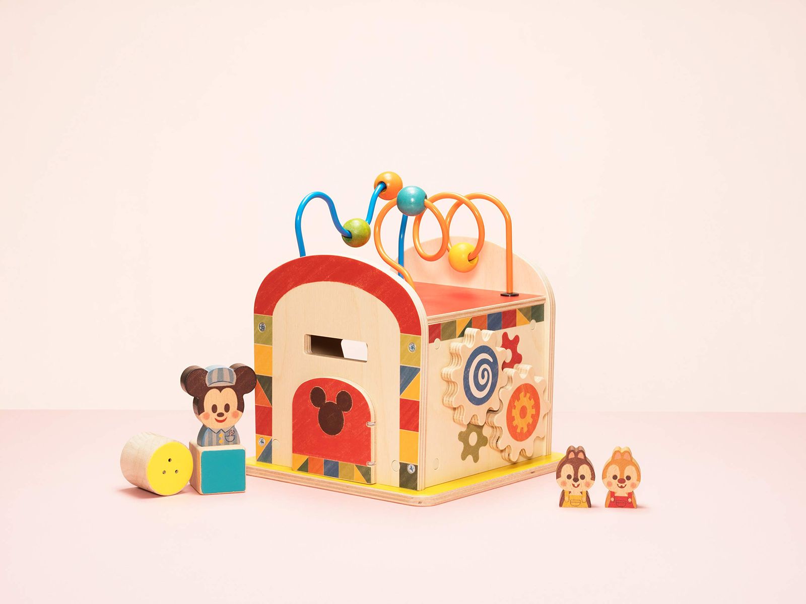 Disney KIDEA KIDEA BUSY BOX ミッキー＆フレンズ ディズニー キディア つみき 木製玩具 知育玩具 子ども 赤ちゃん 男の子 女の子 型はめ ループ 仕掛け 出産祝い ベビーギフト TYKD00603 