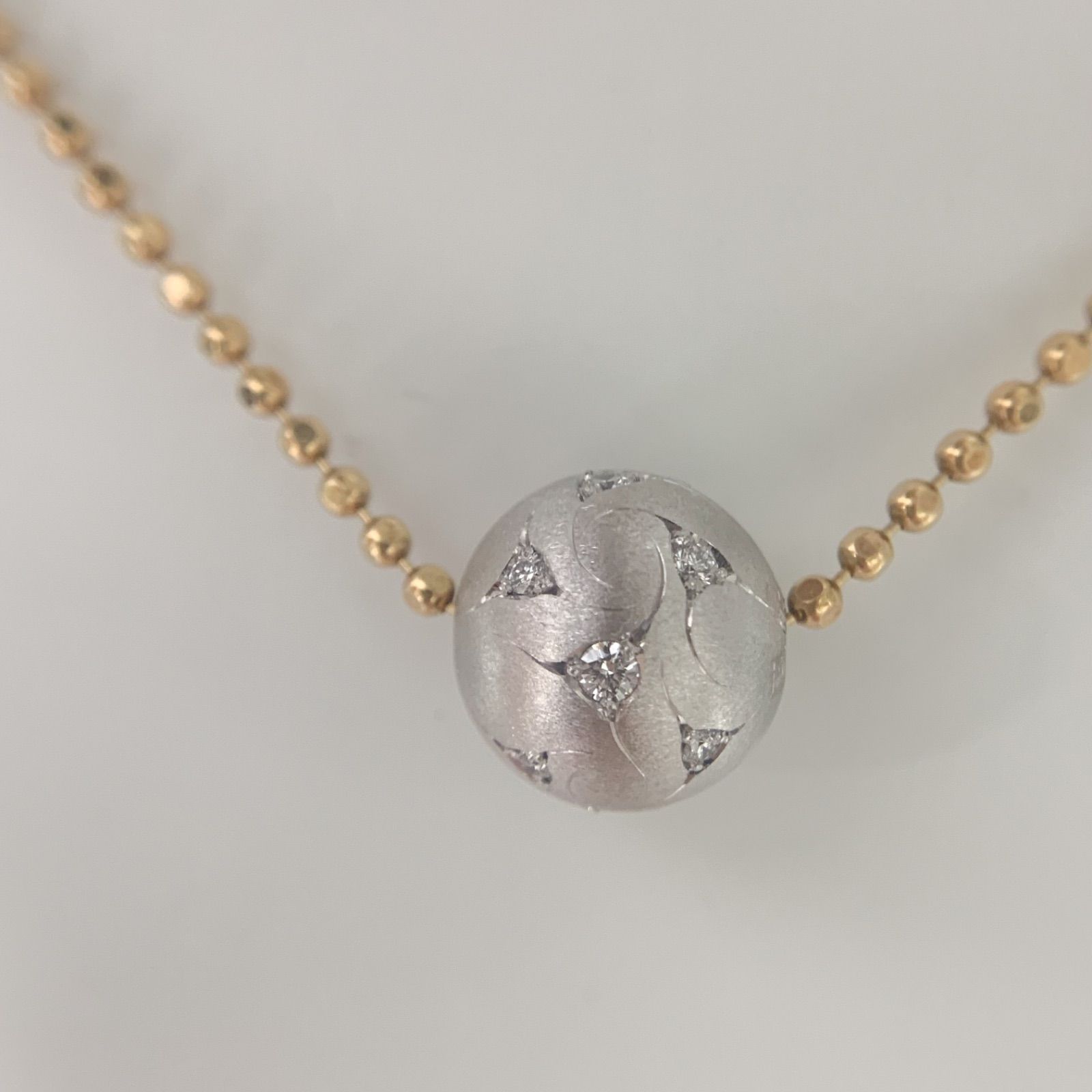 木内賢治 ネックレス ボール ダイヤモンド K18YG Pt900