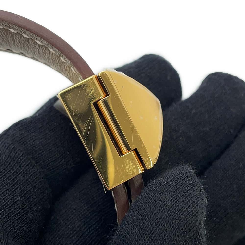 HERMES - エルメス ショルダーストラップ クルー メドール エトゥープ/ゴールド金具 スイフト W刻印 HERMES ストラップ エルメス ショルダーストラップ クルー メドール ゴールド