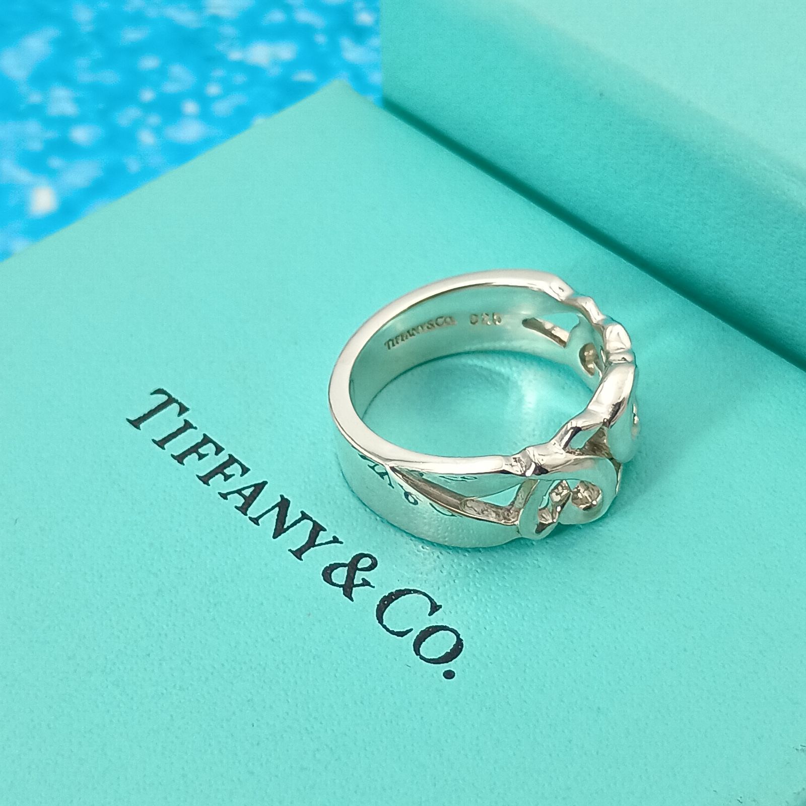 美品 ティファニー リング ラビングハート トリプル シルバー 925 14号 美品 ティファニー リング ラビングハート トリプル シルバー 925 14号