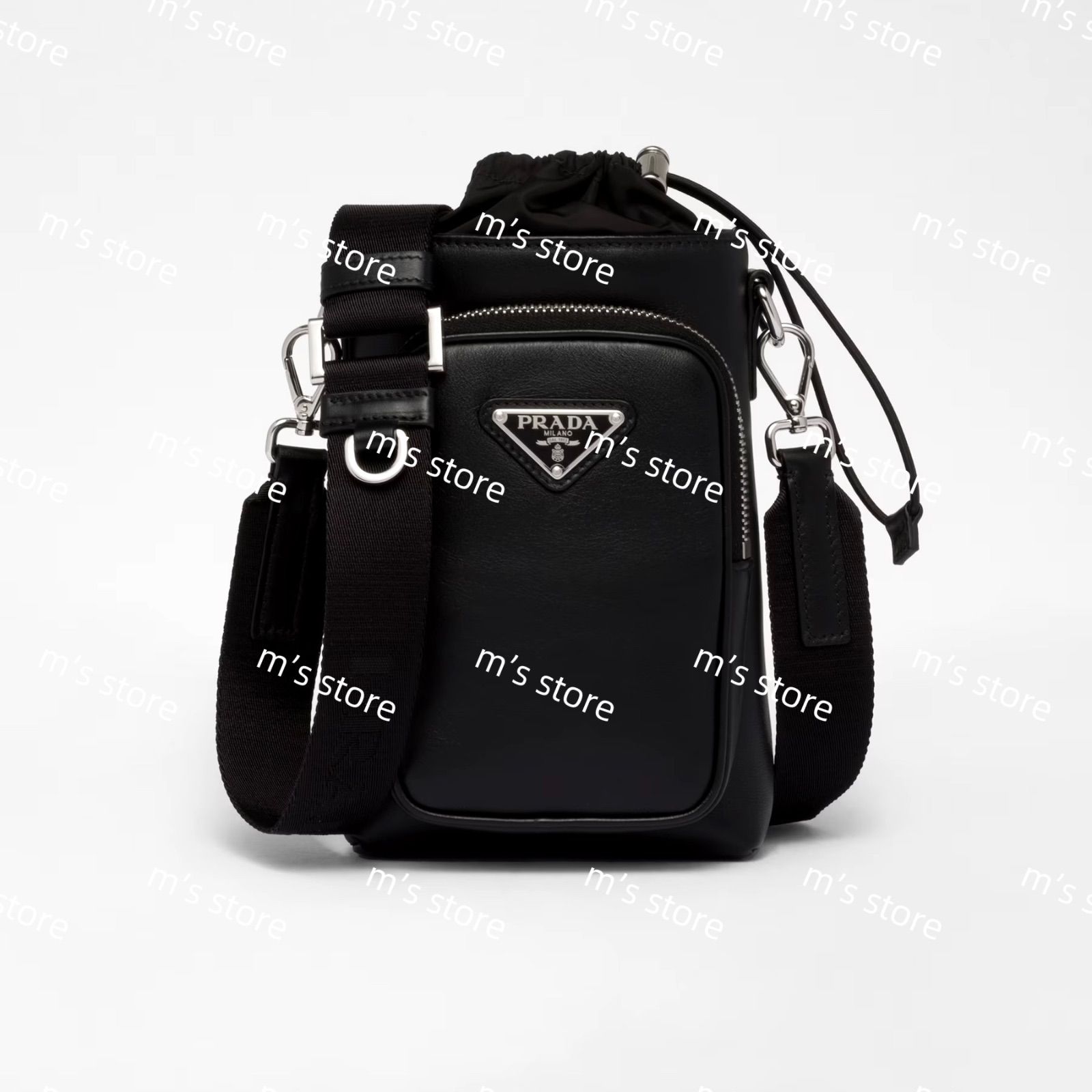 新品 PRADA プラダ レザー スマートフォンケース ショルダーバッグ