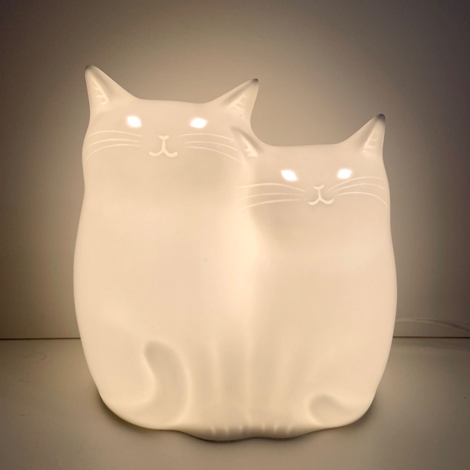 Vintage NARUMI CAT light 鳴海製陶 猫 ランプ 長島伸夫 照明 デスク 