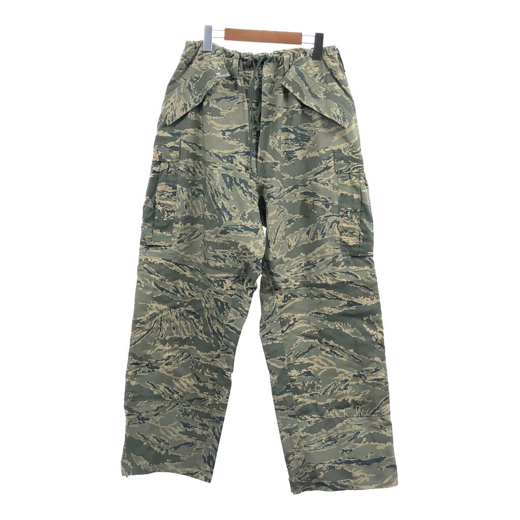 2000年代～ 米軍実物 U.S.AIRFORCE APECS GORETEXパンツ 防水 ミリタリー ABUカモ グリーン (メンズ LARGE REGULAR) 中古 古着 Q4084
