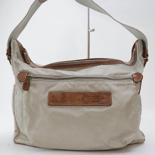 2406-25 フェリージ ショルダーバッグ Felisi ナイロン製 ベージュ 上