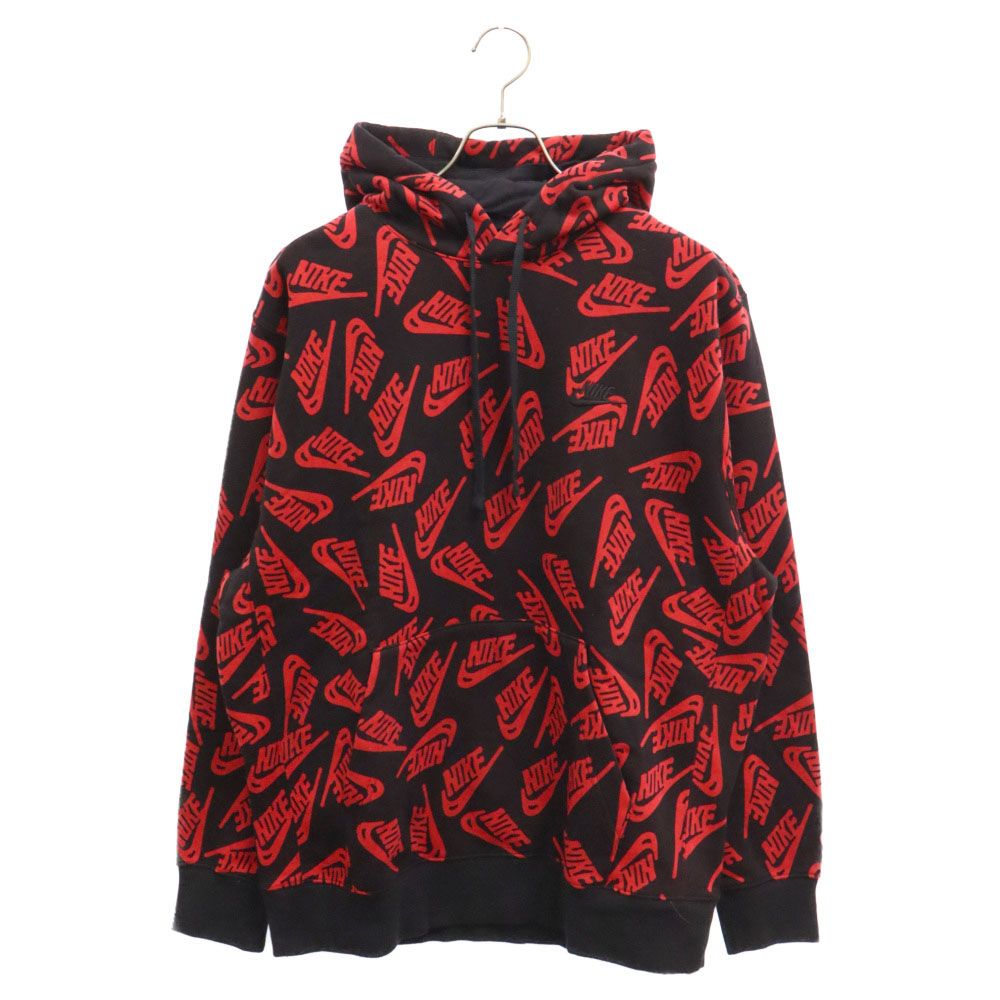 NIKE (ナイキ) NSW SPE+ BB 総柄ロゴ プルオーバーパーカー レッド  