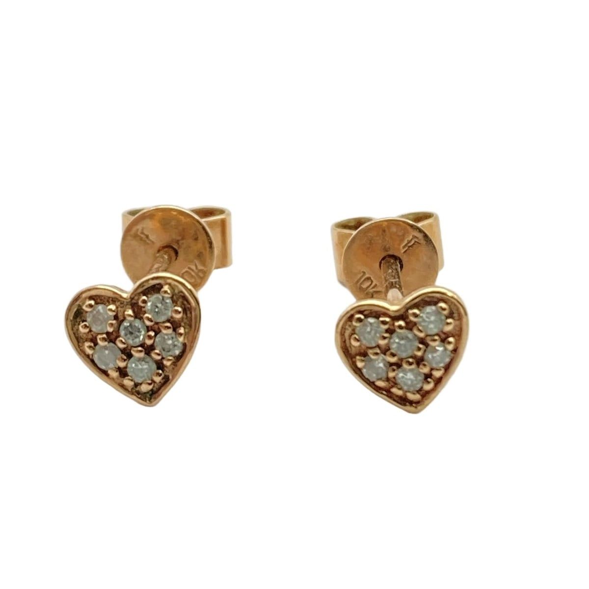FolliFollie フォリフォリ ピアス - 2E6R167C K10PG×ダイヤモンド 総12Pダイヤ 片側6Pダイヤ |ダイヤ総0.06カラット|ハート