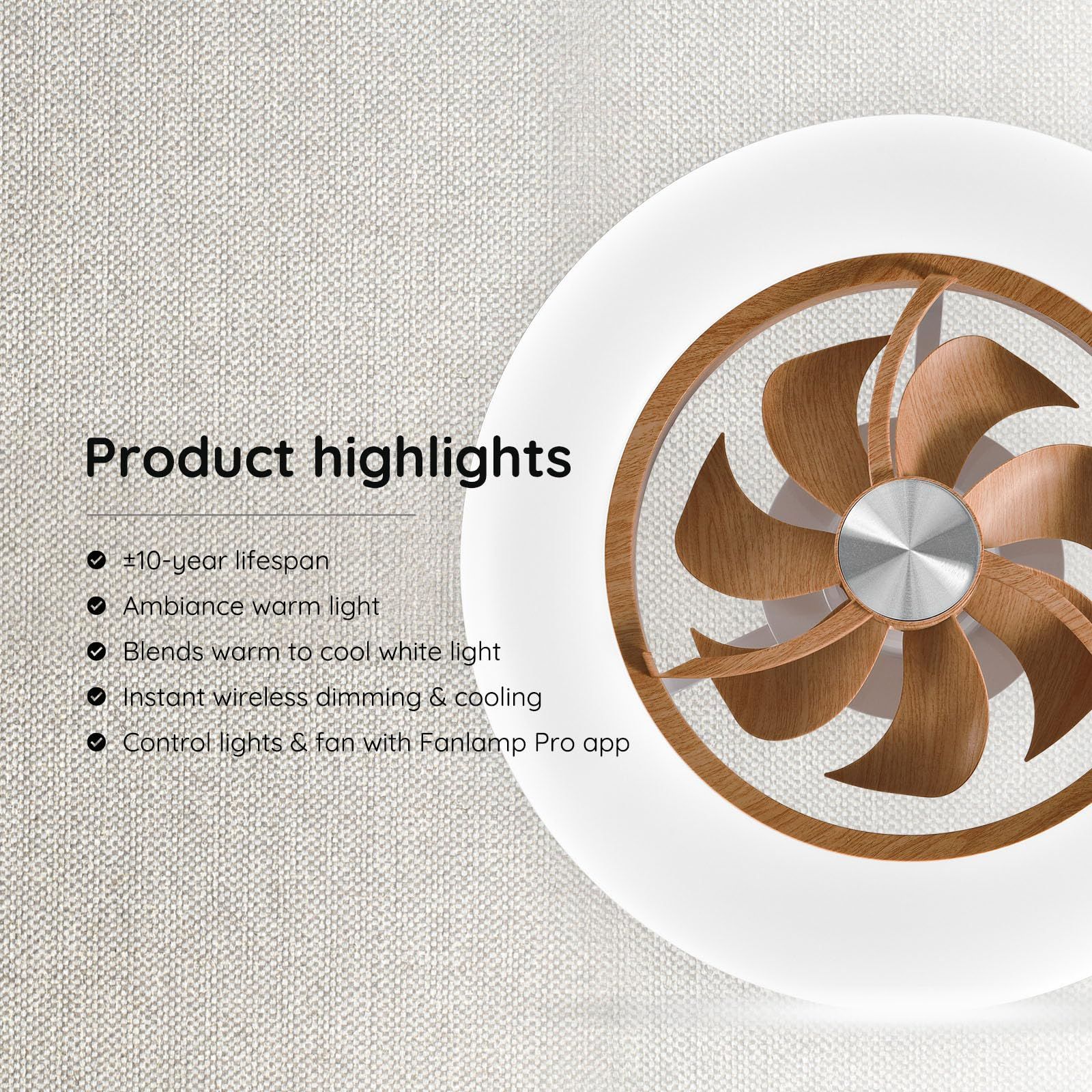 新着商品 YANASO ライト付きシーリングファンWood