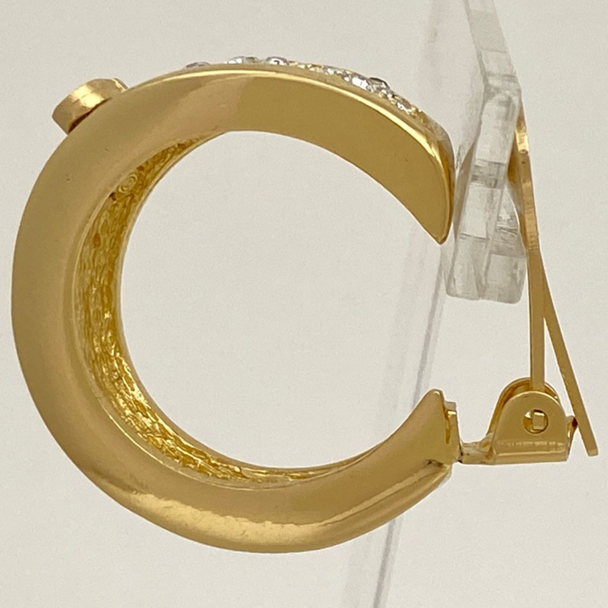 クリスチャンディオール Christian Dior ロゴ フープ イヤリング CD ラインストーン イヤリング GP ゴールド レディース