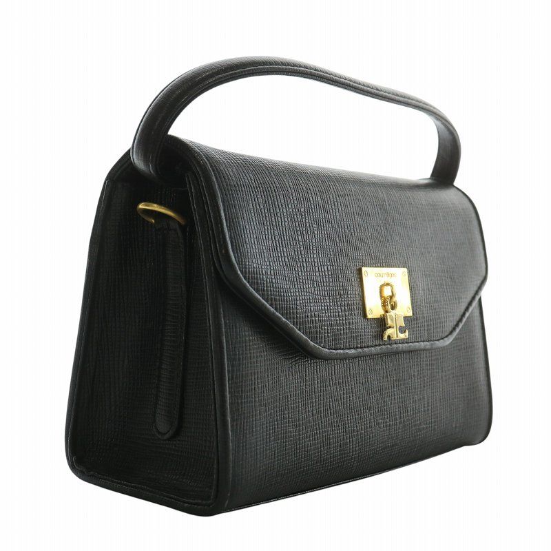 クレージュ ハンドバッグ ワンショルダー エンボスロゴレザー ブラック be-rich0112_bk7674