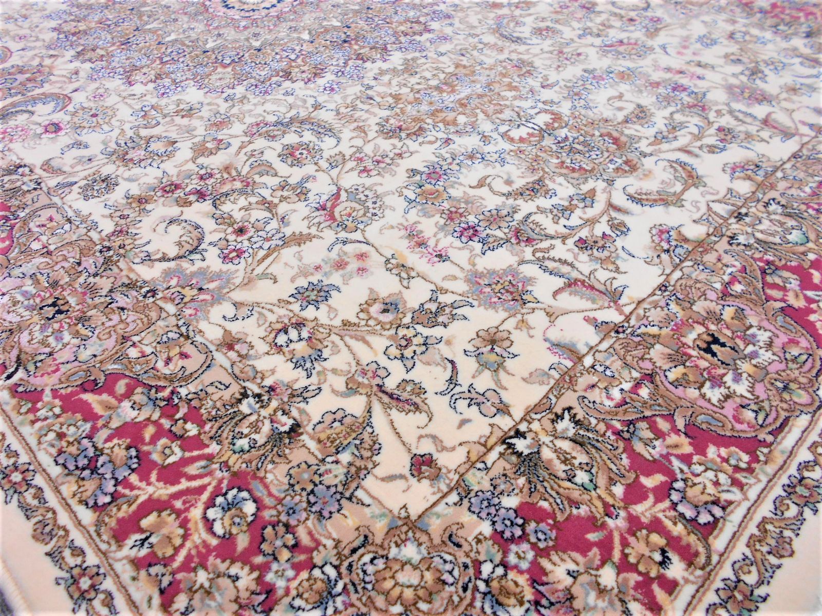170万ノット！輝く、多色織絨毯！本場イラン産100×150cm‐201221-