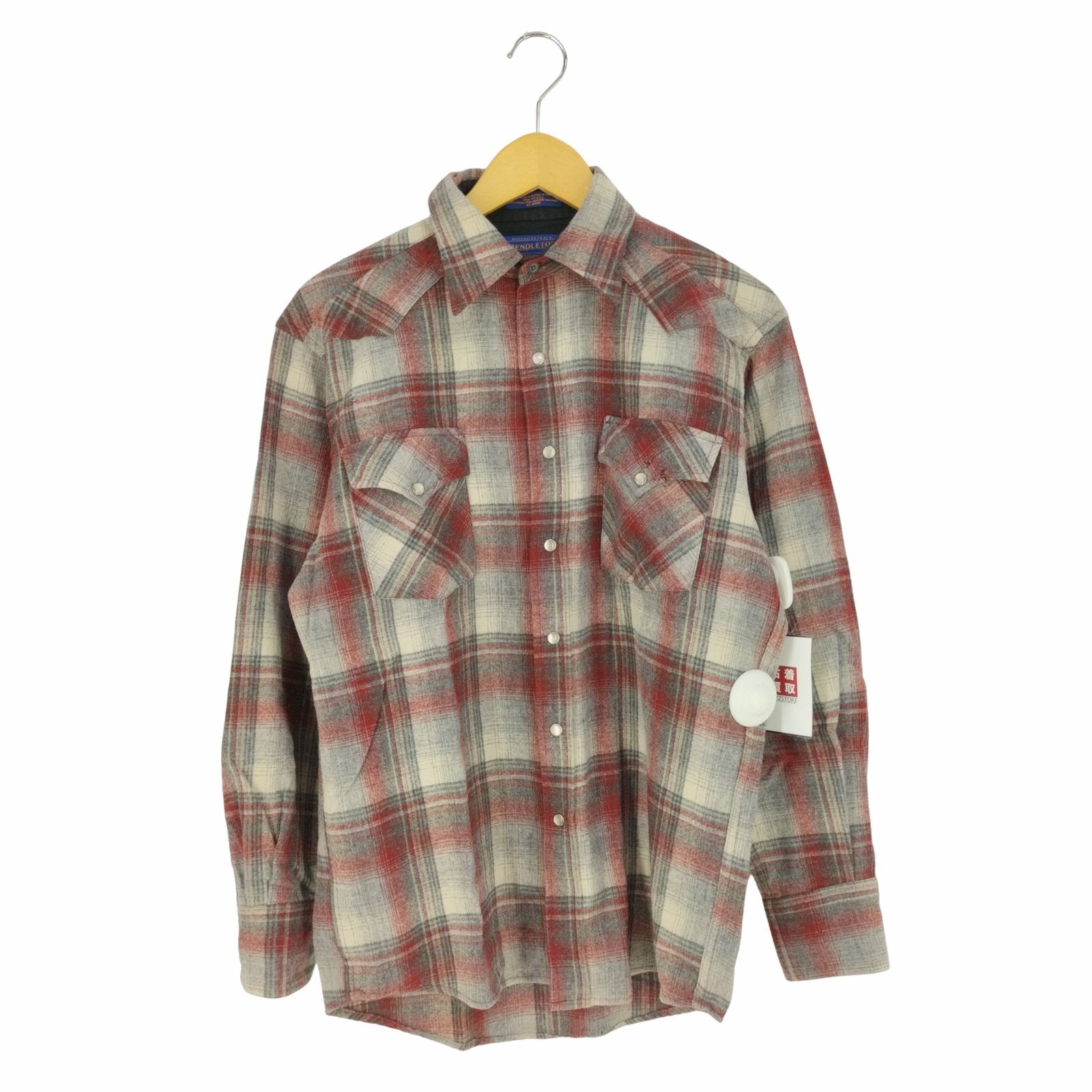 ペンドルトン PENDLETON バージンウール オンブレチェック ウエスタンポケット 開襟オープンカラーシャツ メンズ import：S 