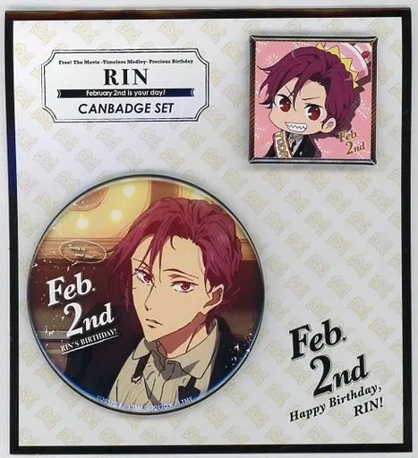 Free! precious Birthday 松岡凛 バースデー 缶バッジ 中古】バッジ・ピンズ(キャラクター) 松岡凛 Precious Birthday 缶
