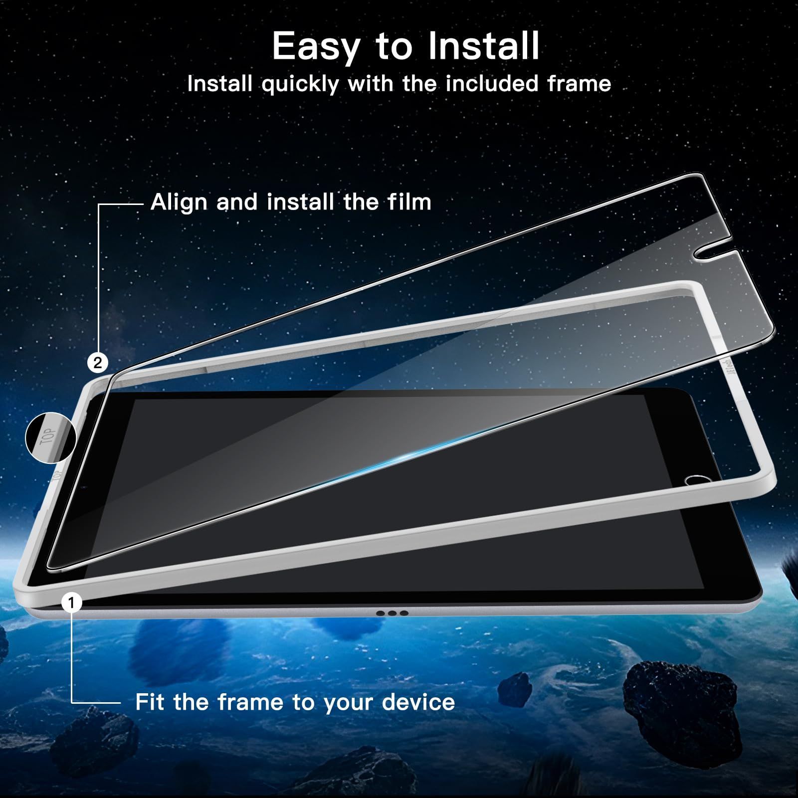 人気商品】HD 液晶保護フィルム クリア 傷つけ防止 ガイド枠付き 強化