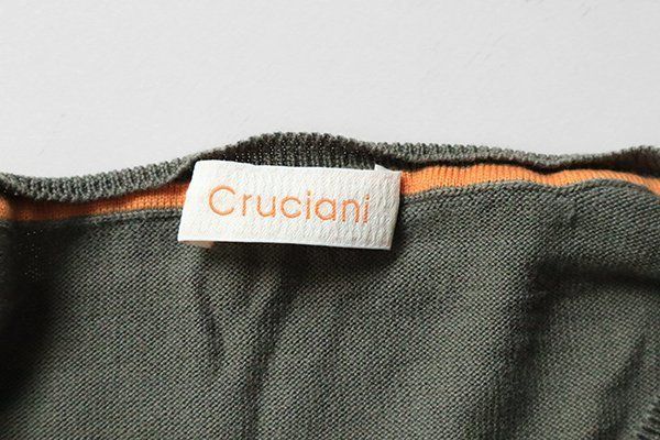 ☆美品 Cruciani ◇シルクブレンド クルーネック ニット カーキ サイズ  