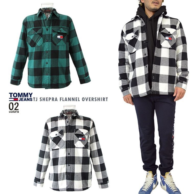 希少  JEANS トミージーンズ 裏ボアオーバーチェックシャツ チェック柄 ライトアウター フル釦 TJ SHEPRA FLANNEL OVERSHIRT ジャケット ユニセックス 男女兼用 シャツジャケット ネルシャツ オーバーシャツ