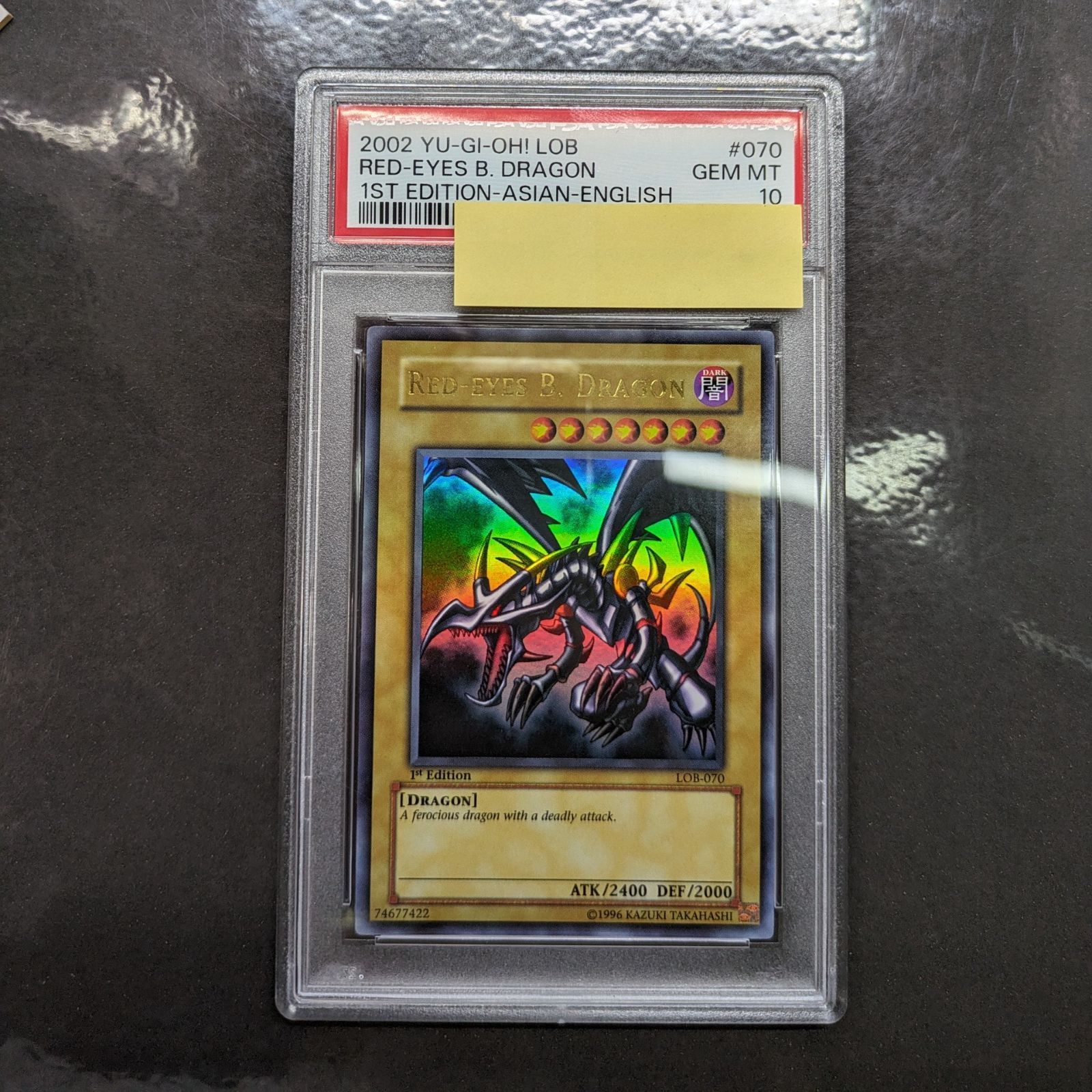 遊戯王 PSA10 アジア版 真紅眼の黒竜 LOB-070 1st Edition - トレカ